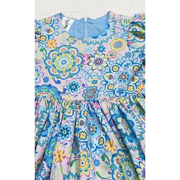 Kambri Parker Girl’s Size 4T Colorful Floral Dress Fully Lined Puff Sleeve - Picture 2 of 10
